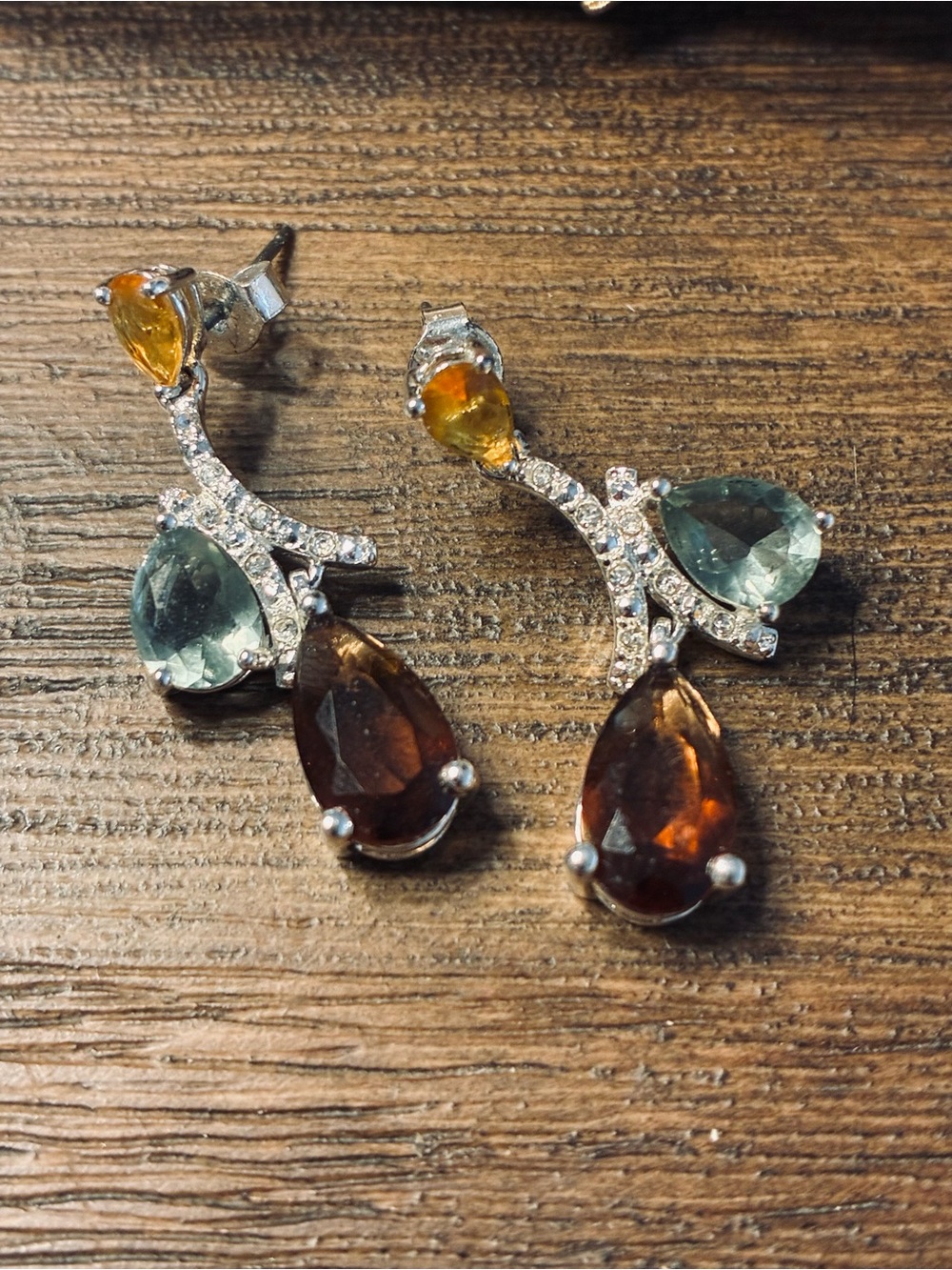 Nataliya V. Collister NVC x Avon Autumn Gemstone Teardrop Vine Dangle Earrings